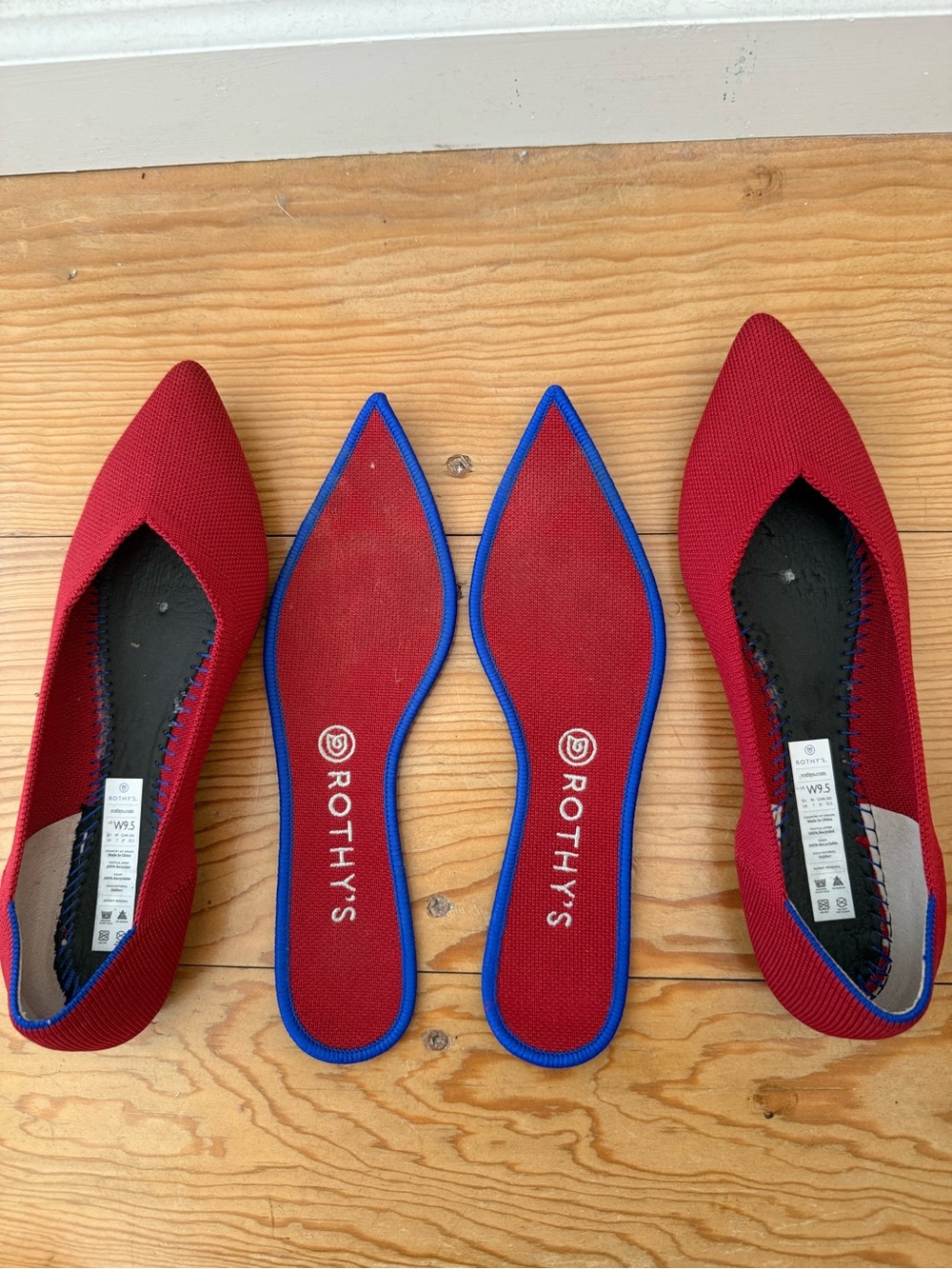 Red classic point Rothy’s flats size 9.5 - Picture 7 of 8
